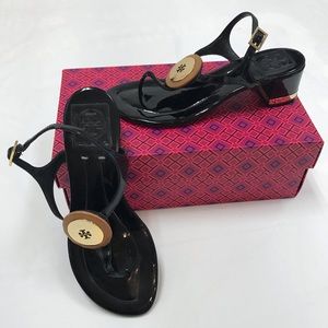 Tory Burch Black & Gold Sandals Size 7